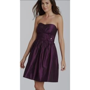 Star Box Strapless Metalic Plum Party/Cocktail Dress, Full Support,Medium, New